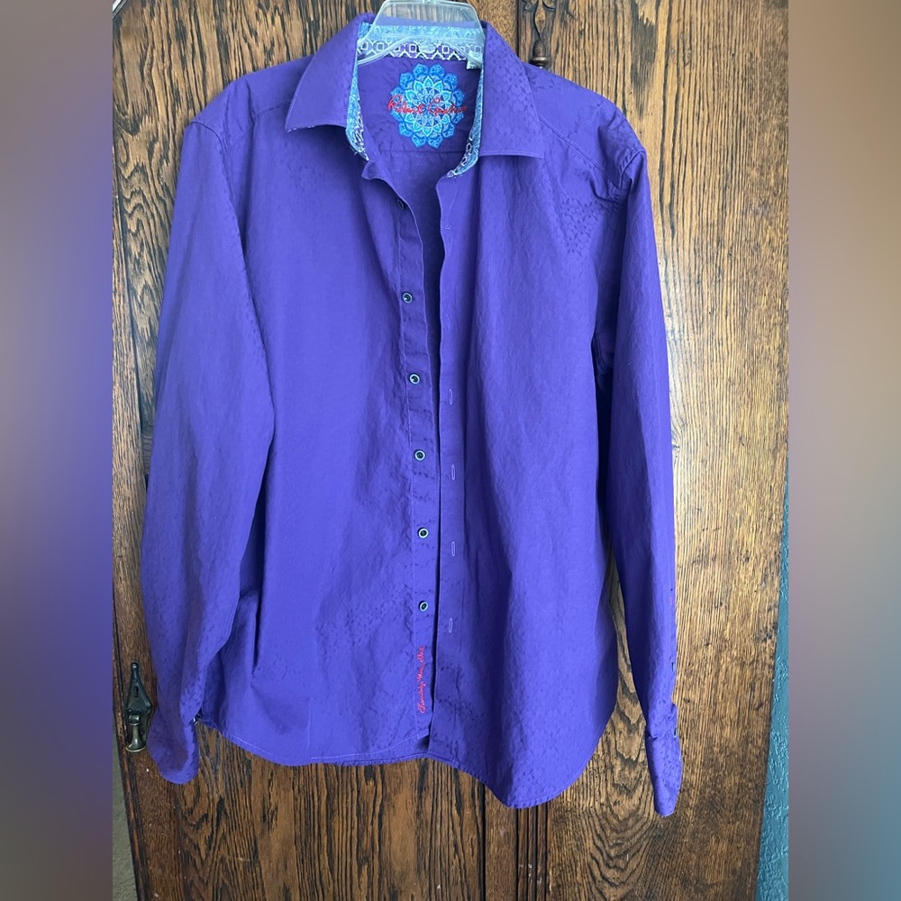 Robert Graham purple long sleeve button down shirt 2XL